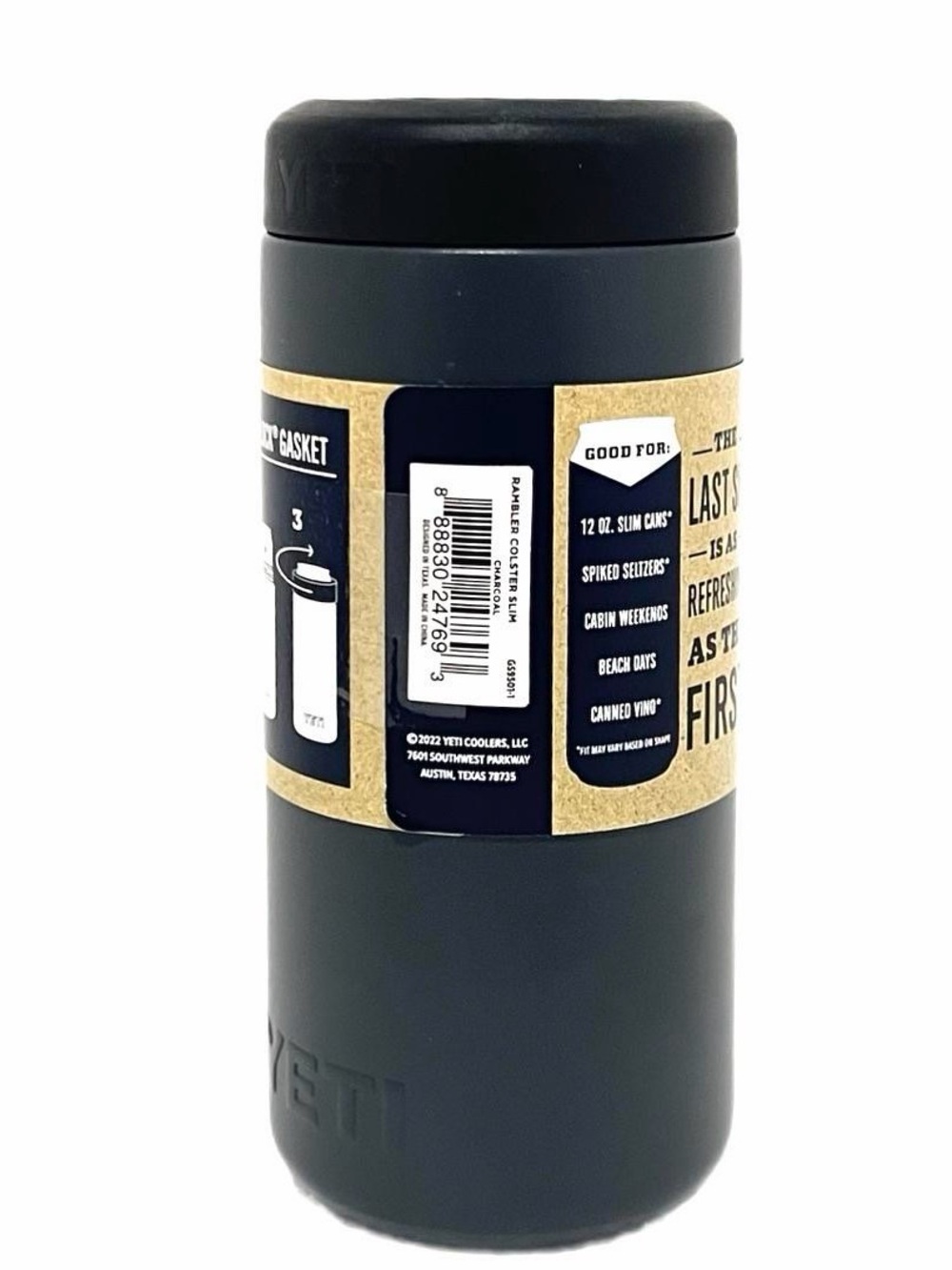 NWT YETI Rambler 12oz Colster Slim Can Cooler in Charcoal - Picture 5 of 8